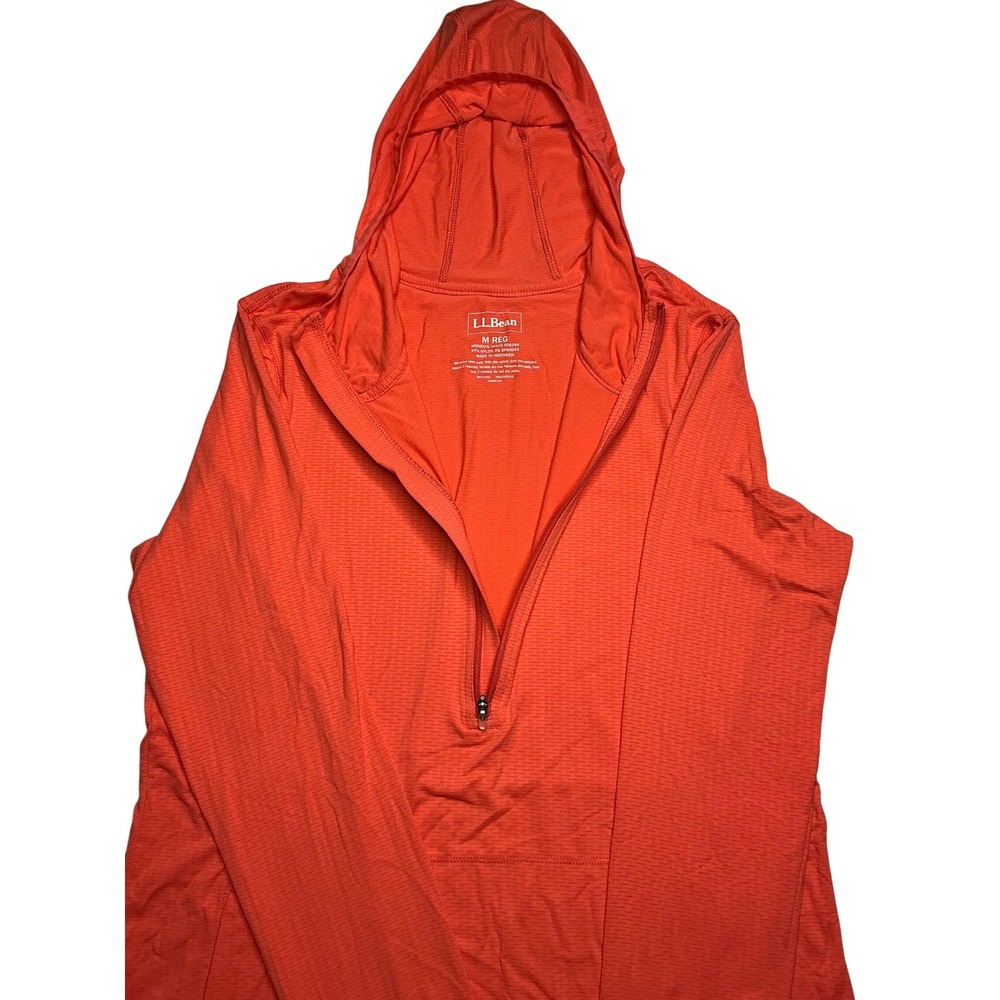 L.L.Bean SunSmart Hoodie Dress UPF 50+ Activewear Athletic Coral Medium - Picture 2 of 4